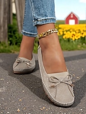 baratos Sapatilhas e Mocassins de mulher-mocassins femininos com laço rosa – mocassins leves e casuais para dirigir, ideais para tarefas diárias, passeios no jardim e looks casuais