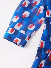 billige Blomstrete kjoler-geometrisk maxikjole i chiffon med fargeblokker