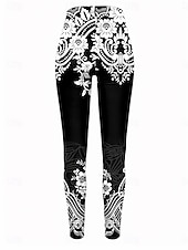 abordables -Femmes Leggings ancien Mode Style Ethnique Longueur complète Taille haute Graphique Formes Géométriques Impression Respirant Doux Élastique Occasionnel Quotidien Fête Blanche Bleu Vert Améthyste Ét