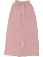 economico gamba larga e vita alta-Per donna Gamba larga Chinos Moda Essenziale Casual Lungo Vita Alta Semplice Tasca Fascia Elastica Comodo Morbido Confortevole Micro-elastico All&#039;aperto Streetwear Nero Rosa Cachi Verde militare