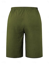 billige Shorts-Dame kinesisk Shorts Grunnleggende Fritid Knelengde Høy Midje عادي Elastisk midje comfy Myk Bekvem Mikroelastisk utendørs Gate Svart Oransje Grønn Kakifarget Sommer Vår Normal