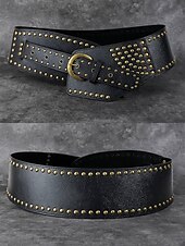 abordables Ceinture pour femme-Femmes Noir Marron Faux Cuir Punk ancien Style Gothique Été Printemps Automne