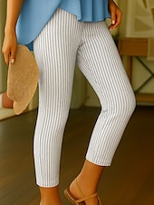 cheap Graphic Leggings-Women&#039;s Leggings Vacation Vintage Ethnic Style Ankle-Length High Waist Graphic Stripe 3D Print Quick Dry Breathability Soft Stretchy Outdoor Home Causal Black White Pink Summer Spring Fall Regular Fit