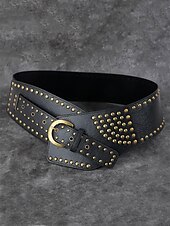 abordables Ceinture pour femme-Femmes Noir Marron Faux Cuir Punk ancien Style Gothique Été Printemps Automne