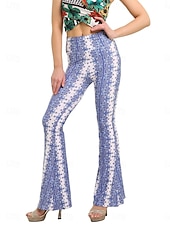 billige -Dame Leggings Årgang Etnisk stil Full lengde Høy Midje Paisly Printer comfy Myk Bekvem Mikroelastisk utendørs Gate Svart Hvit Rosa Blå Sommer Vår Høst Slank Fasong