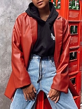 preiswerte Blazer &amp; Anzüge-Damen Blazer Warm Bequem Tasche Knöpfe Mode Modern Einfach Ausgehen Wochenende Einreihig Regulär Umlegekragen Normale Passform Langarm Oberbekleidung Schwarz Rote Braun Herbst Winter