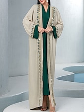 voordelige Vloerlengte-Jurksets Moeder van de Bruid Jurk Elegante V-hals Vloerlange Chiffon Lange Mouwen met Sequins Kant