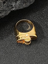 cheap Men&#039;s Jewelry-Men&#039;s Gold Alloy Lighter Ring - Bold mechanical design style, A stylish men&#039;s party nightclub gift accessory