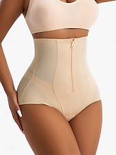 economico Leggings semplici-Per donna Intimo modellante Intimo Corto Vita Alta Semplice Fascia Elastica Morbido Confortevole Elasticizzato Yoga Color carne Marrone scuro Nero Estate Primavera Vestibilità regolare
