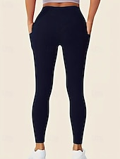 baratos Leggings lisas-Mulheres Leggings Shorts Abotoado Roupa de rua Casual Mimolet Cintura Alta Tecido Cintura elástica Respirabilidade Com Stretch Férias Esportes Roupa Diária Vinho Preto Azul Marinha Cinzento Claro