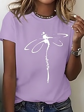 ieftine Tricou cu animale-Pentru femei Tricou Grafic Animal Epocă Stilat Clasic Manșon scurt Stil Nautic Topuri obișnuite Zilnic Sfârșit de săptămână Imprimeu Alb Mov Gri Deschis Albastru Deschis Vară Primăvară