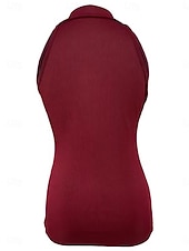 ieftine Top simplu-Pentru femei Camisole Tank Top Culoare solidă Modern Casual Fără manșon Guler Cămașă Topuri obișnuite Zilnic Fermoar Negru Roșu Vin Albastru piscină Maro Trifoi Vară
