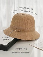 voordelige Dameshoeden-Opvouwbare polyester zonnehoed met brede rand voor dames met gespdetail - opvouwbare zomerstrandhoed voor reizen, tuinieren en buitenactiviteiten
