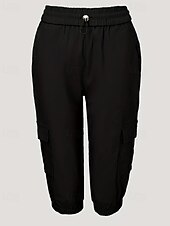 Dam Cargo-shorts Capribyxor Mode Streetwear Vadlängd Naturlig Solid färg Ficka Elastisk midja Bekväm Microelastisk Sport & Utomhus Dagliga kläder Vin Svart Rodnande Rosa Armégrön Sommar Vår Normal billiga lastbyxor för kvinnor-Dam Cargo-shorts Capribyxor Mode Streetwear Vadlängd Naturlig Solid färg Ficka Elastisk midja Bekväm Microelastisk Sport & Utomhus Dagliga kläder Vin Svart Rodnande Rosa Armégrön Sommar Vår Normal