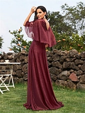 abordables BLEU-Robes de quinceanera en A élégante robe formelle mariage longueur au sol manches 3/4 en V chiffon dos en V avec plis