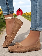baratos Sapatilhas e Mocassins de mulher-mocassins femininos com laço rosa – mocassins leves e casuais para dirigir, ideais para tarefas diárias, passeios no jardim e looks casuais