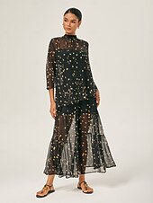 economico Bluse e camicie-Per donna Femminile Camicia casual A Pois Casuale Manica del polsino svasato Nero annodata Elegante Bohemien Vacanza Collo Alto Estate Primavera Autunno