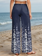 ieftine picior lat și talie înaltă-Pentru femei Obraznic chinez Pantaloni largi Vacanță Epocă Modă Lungime totală Talie Înaltă Floral Grafic Gradiant Curea elastică Imprimare Respirabil Απαλό Micro-elastic Oficial Vacanță Stradă Roșu