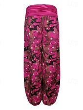 economico gamba larga e vita alta-Per donna Pantaloni Pantaloni Palazzo Moda Boho Lunghezza intera Misura del girovita medio Stampa Mimetico Elastico in vita Comodo Confortevole Micro-elastico Streetwear Abbigliamento quotidiano