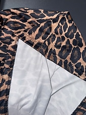 billiga Grafiska kjolar-Dam Kjol A-linje Mode Ledigt Maxi Hög midja Kjolar Leopard Mönster Microelastisk Gata Dagligen Leopard Sommar Polyester