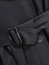halpa Trench Coats-Naisten Trenssitakki Mukava Napit Tasku Muoti Moderni Tavallinen Bile Viikonloppu Kaksirivinen Pitkä Sänkyjen avaus Normaali Pitkähihainen Päällysvaatteet Musta Khaki Syksy Talvi