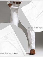 cheap Christmas Scene Outfit-Christmas Men's Christmas Scene Printed Pants Snowflake Business Casual 3D Print  Trousers Outdoor Street Wear to work Polyester Black and White Wine Yellow S M L High Elasticity Pants