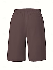 お買い得  ショーツ-女性用 チノパン バミューダショーツ 旅行度假风 ファッション ベーシック 膝丈 ハイウエスト 平織り ポケット 弾性ウエストバンド 快適 ソフト マイクロエラスティック アウトドア ストリート アーミーグリーン 海軍 ブラック ホワイト 夏 春 レギュラー