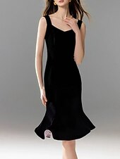 levne Šaty na výroční setkání-Šaty pro návrat domů mořská panna trumpetka společenské šaty maturitní do kolen bez rukávů srdíčkový kapsa spandex bez zad s kapsou