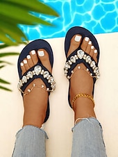 tanie Sandały damskie-damskie czarne sandały z kryształkami i kolorowymi kryształkami – efektowne klapki plażowe na imprezy przy basenie, wakacje i letnie stylizacje