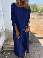 preiswerte Blusenanzüge für Damen-Damen Mode Streetwear Täglich Hosen-Sets Langarm Rundhalsausschnitt Einfarbig Patchwork Lässig Täglich Schwarz Gelb Wein Frühling Normale Passform