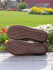 voordelige Damesklompen &amp; Muiltjes-Etnische instappers voor dames – vintage-geïnspireerde comfortabele platte schoenen voor tuinwandelingen, natuurreizen en boho-outfits