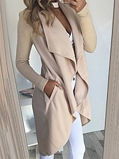 voordelige Jassen &amp; Trenchcoats-Dames Vrijetijdsjas Ademend Comfortabel Zak Modieus Casual Effen Vakantie Straat Casual Alledaagse kleding Open voorzijde Lang Strijkijzer Slank Lange mouw bovenkleding Zwart Wijn blauw Zomer Lente