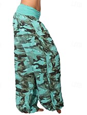 economico gamba larga e vita alta-Per donna Pantaloni Pantaloni Palazzo Moda Boho Lunghezza intera Misura del girovita medio Stampa Mimetico Elastico in vita Comodo Confortevole Micro-elastico Streetwear Abbigliamento quotidiano