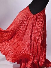 abordables Jupes unies-Femmes Jupe Évasé Mode Maxi Taille Basse Jupes Uni Froncé Micro-Élastique Rue Sortir Violet Noir Rose Crème Automne Polyester