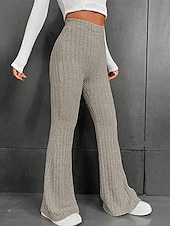 economico Leggings semplici-Per donna Pantaloni Eleganti Pantaloni Streetwear Casual Lunghezza intera Naturale Semplice Elastico in vita Comodo All&#039;aperto Confortevole Ferie Abbigliamento quotidiano Uscire Grigio Cachi Autunno