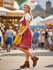 cheap Ankle Boots-Women&#039;s Brown Ankle Boots – Fall Boots with Buckle Strap for Oktoberfest, Farm Markets, Beer Festival and Rustic Outdoor Days