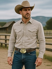 tanie Paski męskie-męski pasek ze sztucznej skóry w stylu western z brązową klamrą w kształcie czaszki byka, idealny do codziennych i kowbojskich strojów