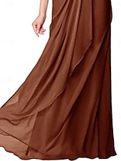 preiswerte Bodenlänge-A-Linie Brautmutterkleid Elegant Rundhalsausschnitt Bodenlang Chiffon Halbarm mit Falten 2025