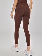 economico Leggings e collant da yoga-Per donna Pantaloni fitness Pantaloni da Pilates Pantaloni da yoga con tasche Leggero Vita Alta Palestra Pilates Zumba Pantaloni Rosa Caffè Autunno Gli sport Abbigliamento sportivo Micro-elastico