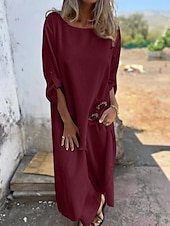 preiswerte Blusenanzüge für Damen-Damen Mode Streetwear Täglich Hosen-Sets Langarm Rundhalsausschnitt Einfarbig Patchwork Lässig Täglich Schwarz Gelb Wein Frühling Normale Passform