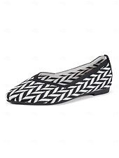 economico Ballerine da donna-ballerine rosse da donna in Flyknit – ballerine morbide con punta affilata e motivo a zig-zag per appuntamenti casual, picnic ed eventi diurni