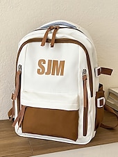 preiswerte College-Rucksäcke-Preppy-Rucksack für Damen in mehreren Farben mit SJM-Logo – leicht und robust mit verstellbaren Schultergurten, geeignet als Freizeittasche und Schultasche für den täglichen Gebrauch