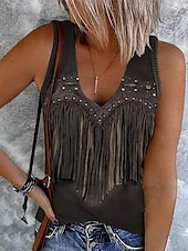 ieftine Top tip boho-Pentru femei Camisole Tank Top Grafic Boemia Epocă Stilat Fără manșon Fără mâneci În V Crop Tops Zilnic Imprimeu Negru Galben Roșu-aprins Albastru piscină Trifoi Vară Primăvară