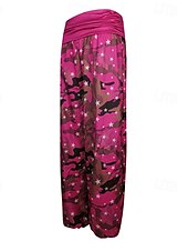 economico gamba larga e vita alta-Per donna Pantaloni Pantaloni Palazzo Moda Boho Lunghezza intera Misura del girovita medio Stampa Mimetico Elastico in vita Comodo Confortevole Micro-elastico Streetwear Abbigliamento quotidiano
