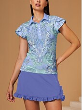 ieftine Îmbrăcăminte de golf pentru femei-Pentru femei Tricou POLO Albastru Deschis Manșon scurt Topuri Vestimenta Golf Doamnelor Haine Ținute Poartă Îmbrăcăminte