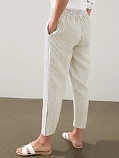 economico Pantaloni-Per donna Chinos Vacanza Casual Lunghezza intera Vita Alta A righe Tasca Fascia Elastica Stampa Comodo Morbido Confortevole Micro-elastico All&#039;aperto Streetwear Esercito verde Nero Rosa Blu Estate