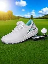abordables Zapatos de Golf para Mujeres-Zapatos de golf ligeros para mujer: zapatillas deportivas modernas con detalles en rosa para la práctica diaria del golf y actividades al aire libre en verano.
