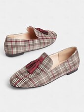お買い得  1950年代-レディース フクシア スエード タッセル スリッポン ローファー – 夏のストリートスタイルにぴったりの、大胆で遊び心のあるカジュアルフラットシューズ