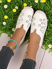ieftine Pantofi Joși de Damă-Pantofi sport decupați pentru femei – pantofi ușori cu perforații florale pentru serviciu, cumpărături, plimbări de weekend și festivaluri de bere