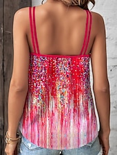 ieftine top floral fără mâneci-Pentru femei Camisole Tank Top Ombre Floral Grafic Epocă Stilat Fără manșon Scoateți gâtul Topuri obișnuite Zilnic Concediu Imprimeu Galben Roșu-aprins Albastru piscină Mov Trifoi Vară Primăvară